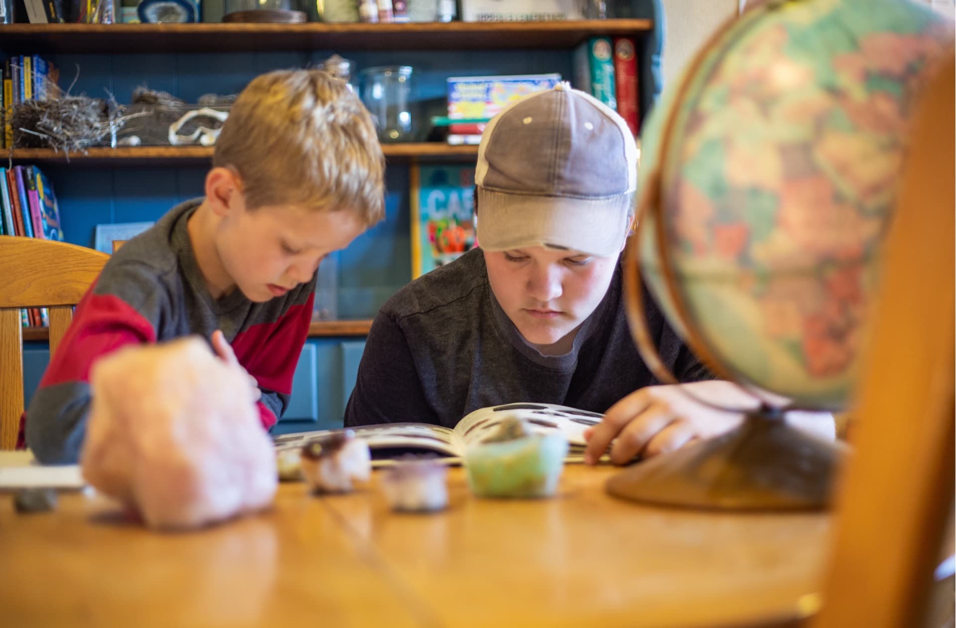 Students learning math