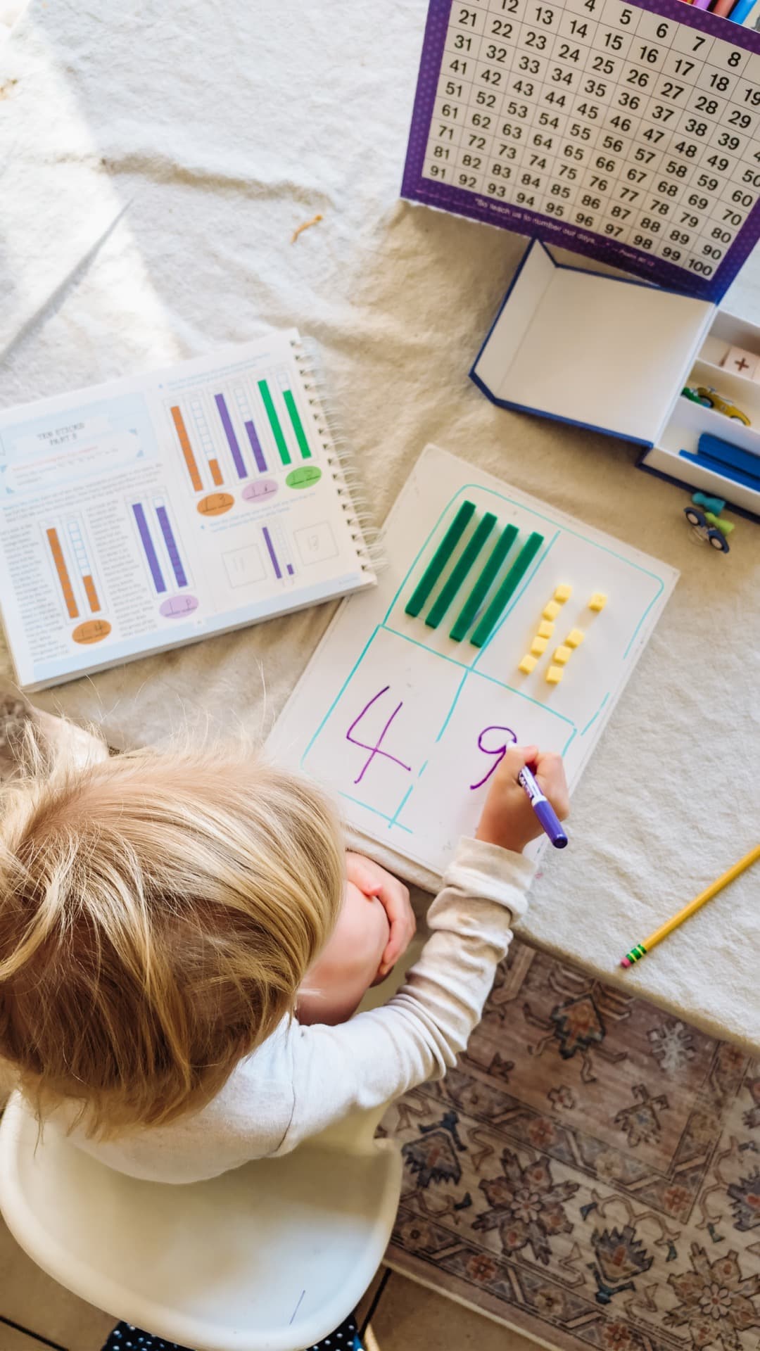 Student working on math